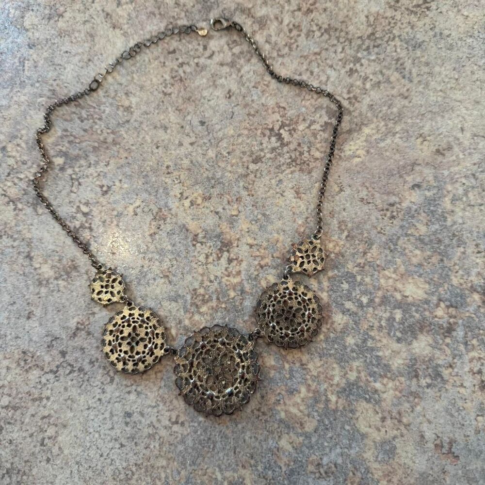Unbranded Necklace Women's OS Gold Filigree Mandala Medallion Gothic Statement